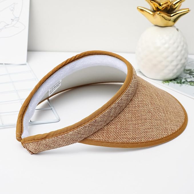Cloth Covered Slip-On Visor for Women, Adjustable Cap Sports Sun Visors for Men