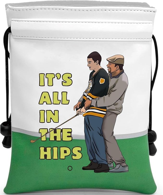 Artpreti Funny Golf Valuables Pouch,Golf Pouch Bag with Drawstrings Golf Tee Bag for Men Women - It's All In the Hips