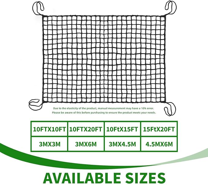 Golf Hitting Practice Net – Heavy Duty Golf Net for Backyard Driving Real Golf Balls, Multi-Sport Barrier Net for Baseball, Hockey, Soccer – with Bungee Cords & Zip Ties