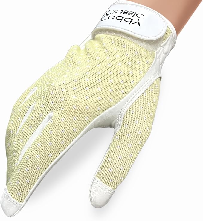 Caddy Classic Ladies Golf Glove Women | Various Stylish Mesh Design for High Breathability | Womens Golf Gloves Left Hand & Right Hand | Premium Leather Construction for Comfortable Fit
