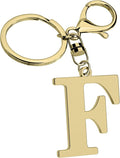 Stainless Steel Gold Letter A-Z Keychain for Women Men, Initial Letter Pendant with Key Ring, Charms for Key Backpack Bag