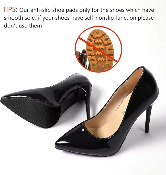 Shoe Sole Protector, Non-Slip Pads Grips, Sticker for Bottom of Shoes (2 Pair Black + 1 Pair Heel Liner, 6.0"4.0")