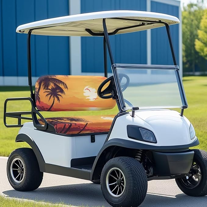 Fashion Print Golf Cart Seat Covers 2 Passenger Golf Cart Backrest Cover Golf Cart Seat Towel Gift for Friends
