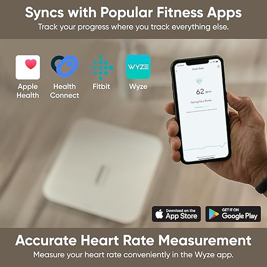 Wyze Smart Scale X Butterfly - Bathroom Scale for Body Weight, BMI, Body Fat, Muscle Mass, Accurate Bluetooth Digital Scale for Body Composition Analyzer | Sync Health Apps | ITO Glass, 400 lbs, White