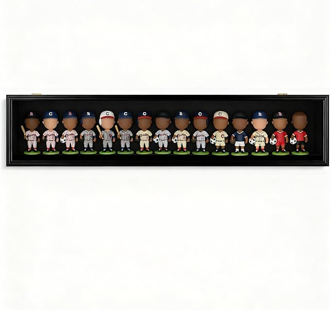 45'' Bobblehead Display Case Action Anime Figure Bobble Head Displays Case Wall Mounted Shadow Box UV Protection Display with Acrylic Transparent Door Holder for Christmas Collector Gift