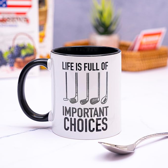 decorluxes Golf Gifts for Dad 11oz Ceramic Mug, Best Dad by Par Mug, Funny Golf Gift for Men, Husband, Gifts for Father’s Day, Birthday (Design 3)