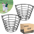 10L0L Golf Ball Bucket Metal Material, Golf Ball Basket Container with Handle, Bucket Holds 50 Balls - Black (Balls NOT Include)