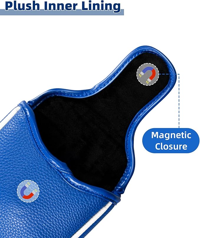 Golf Club Headcover Poker Element Embroidery Design Magnetic Closure Elegant Premium PU Leather Driver Fairway Wood Hybrid Blade Mallet Putter Cover Wood Head Cover