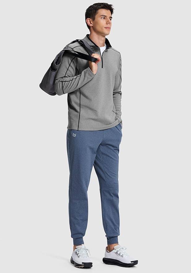 G Gradual Quarter Zip Pullover for Men Fleece Lined Sweatshirt Long Sleeve Winter Golf Shirt Mock Neck Polo Running Sweater