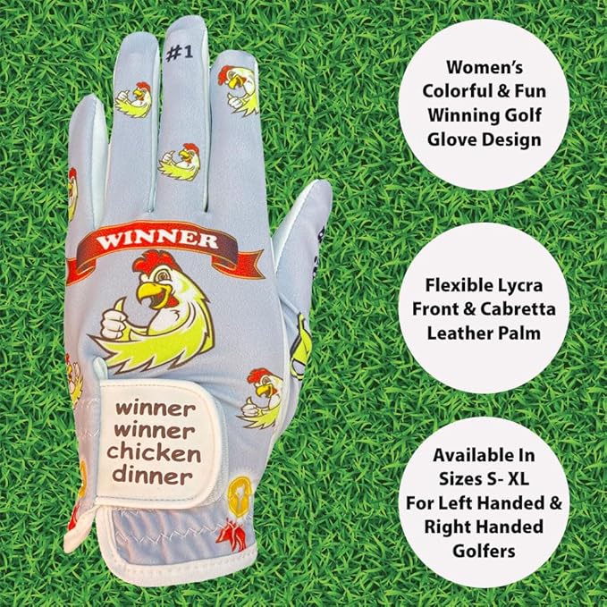 Giggle Golf Women's Golf Glove - Adjustable Strap, Left Hand Gloves for Women