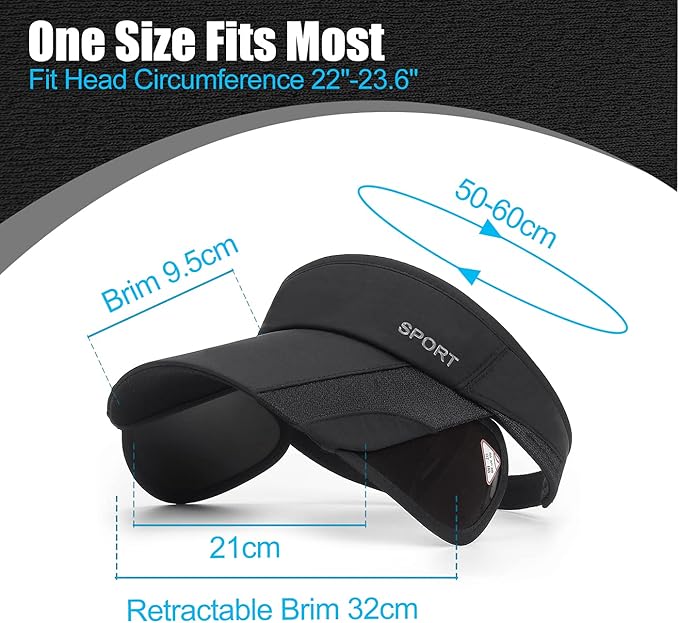 2 Pack Sun Golf Visor Hats for Women, Adjustable Retractable Brim Golf Cap Beach Hats for Women