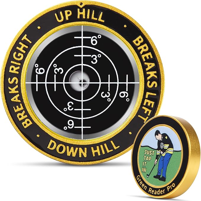 High Precision Golf Green Reader Funny Ball Marker Golf Putt Training Aid Bubble Level Golf Accessories Gifts for Men Women