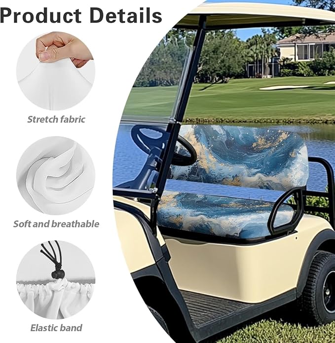 Fashion Print Golf Cart Seat Covers 2 Passenger Golf Cart Backrest Cover Golf Cart Seat Towel Gift for Friends