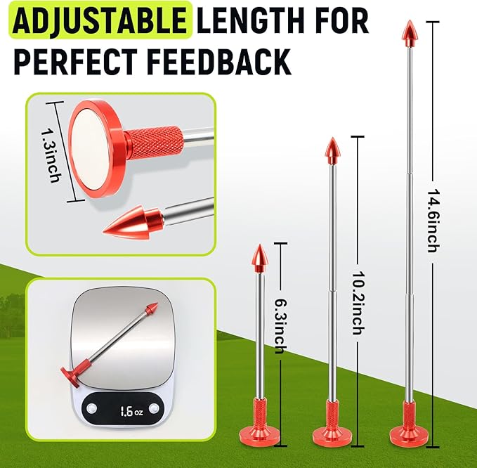 THE GOLFER STORE Golf Alignment Rods, Golf Club Alignment Stick Corrector Magnetic Golf Swing Trainer Aid Help Visualize and Align Your Golf Shot Length Adjustments