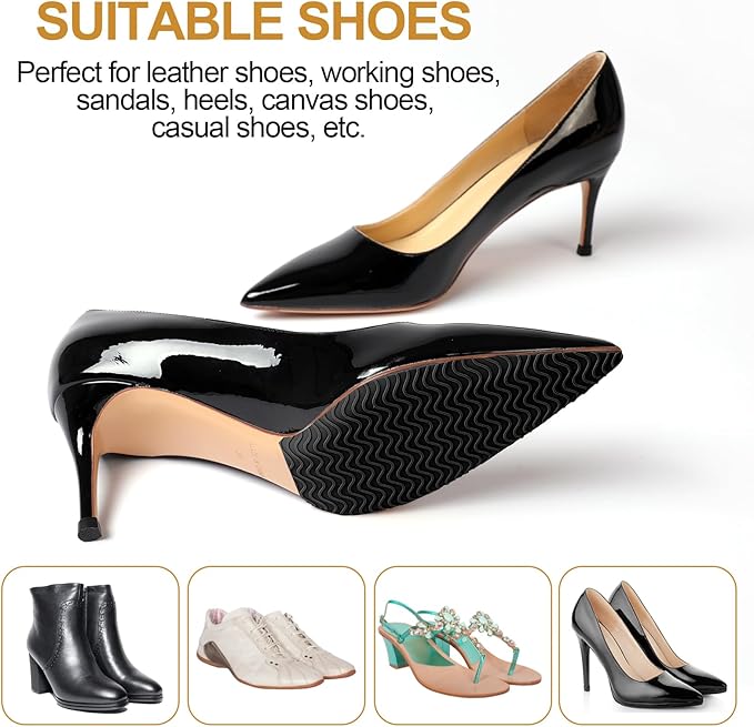 Sole Protector for High Heels, Shoes Grips on Bottom of Shoes,Shoe Bottom Protectors Anti Slip Grips Self Adhesive Silicone Non Slip Shoe Pads