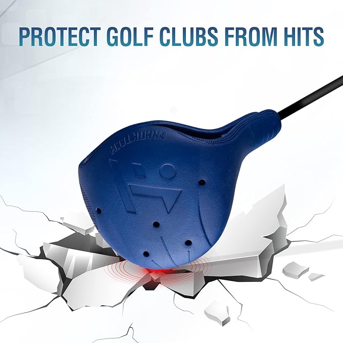 Golf Head Covers, 3 Pack EVA Plastic Golf Club Covers for Driver Fairway Woods, Driver Headcover with Pins, Fit All Right-Handed Golf Clubs, Easy On Off, Washable, Funny