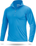 Boladeci Men's UPF 50+ Sun Shirts 1/4 Zip Long Sleeve SPF UV Protection Lightweight Quick Dry Quarter Zip Golf Shirts