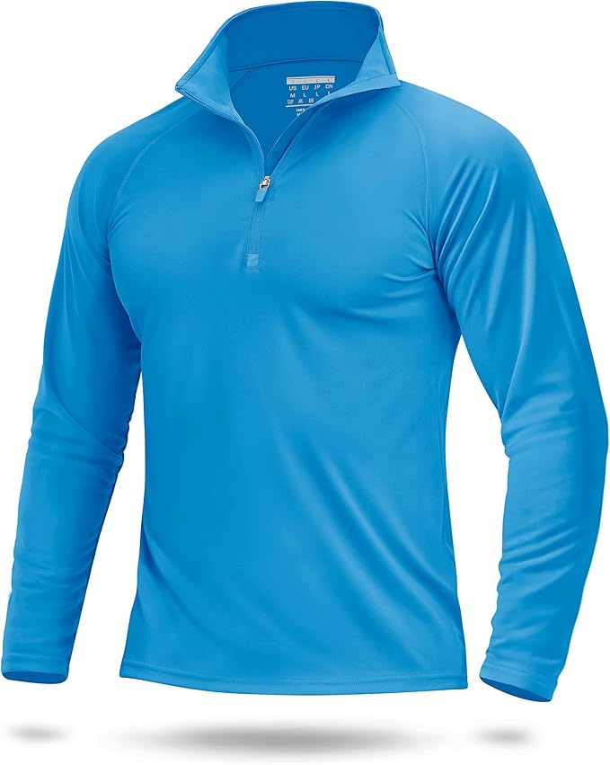 Boladeci Men's UPF 50+ Sun Shirts 1/4 Zip Long Sleeve SPF UV Protection Lightweight Quick Dry Quarter Zip Golf Shirts