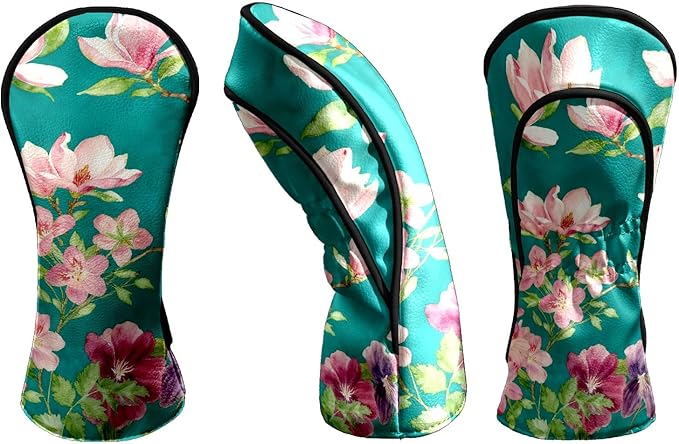 Golf Head Covers Leather Driver Headcover, Premium Golf Club Covers with Anti-Scratch Lining 1/3/5 Wood Head Covers for Golf Clubs for Women Men