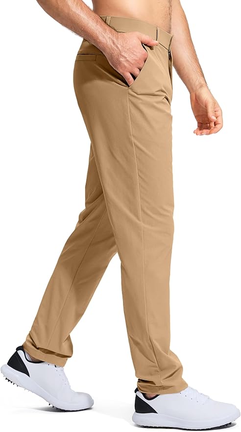 Pudolla Men's Golf Pants Stretch Work Dress Comfy Pants 30"/32"/34" Lightweight Quick Dry Casual Slacks Trousers with Pockets