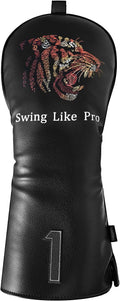 Golf Club Cover for Driver Fairway Wood Hybrid Mallet Putter Cover, Wootfairy Golf Club Headcovers Waterproof Leather White Accessories Compatible with Taylormade Odyssey and More Brand