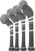 Scott Edward 1/3/4PCS Multi-Style Optional Individualized Knit Golf Club Head Covers, Driver Wood(460cc) Fairway Wood and Hybrid(UT)，for Male/Female Golfers,Custom
