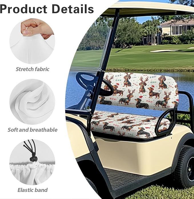 Fashion Print Golf Cart Seat Covers 2 Passenger Golf Cart Backrest Cover Golf Cart Seat Towel Gift for Friends
