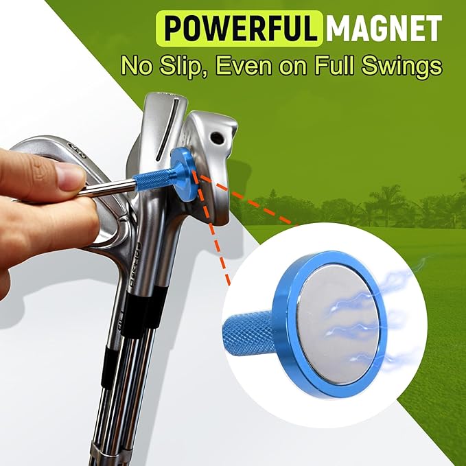 THE GOLFER STORE Golf Alignment Rods, Golf Club Alignment Stick Corrector Magnetic Golf Swing Trainer Aid Help Visualize and Align Your Golf Shot Length Adjustments