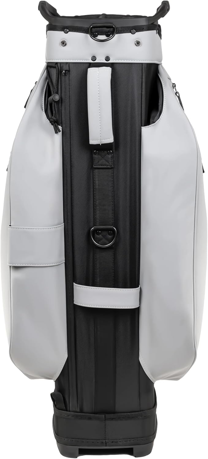 KRADUL - LUX Cart Bag – Lightweight Vegan Leather Golf Cart Bag with Waterproof Pockets, Organized Club Dividers & Cart Strap Tunnel