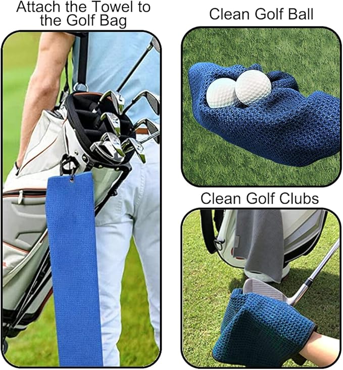 DYJYBMY Swing Swear Repeat Golf Towel with Clip Golf Ball Towel for Golf Course Exercise, Golfsport Gifts for Men, Birthday Gifts for Golfsport Fan, Retired Gifts for Coworker Boss Friend