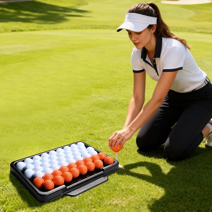 Golf Ball Tray, Weather Ready, 43x32.5x4cm, Golf Storage Organizer, Driving Range Accessory, Stable Structure, for Outdoor Backyard Driving Range Course