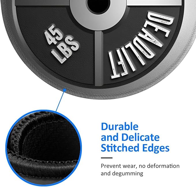 Weight Lifting Mouse Pad, Barbell Plate Deadlift Mouse Pads for Desk, Stitched Edge Mousepad with Non-Slip Rubber Base, Gaming Mouse Mat for Computer Laptop Home Office