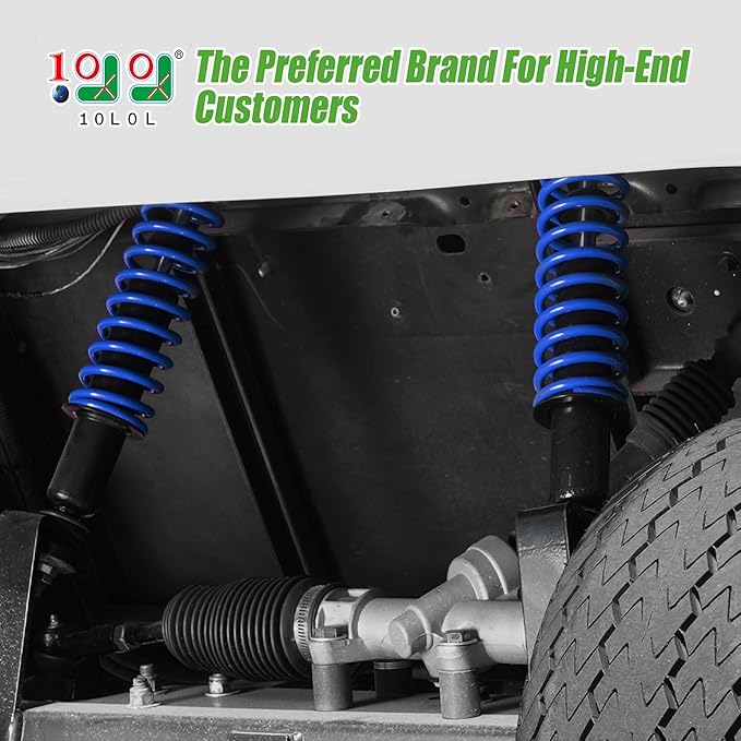 10L0L Heavy Duty Coil Springs Front/Rear Shock Absorber Kit for EZGO TXT, Medalist 1994-up Gas or Electric Golf Cart, OEM# 70928-G01 70630-G01 76418-G01 (Blue)