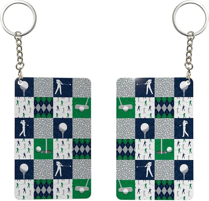 Keychain - Rectangular Acrylic Keychain Daily Key Ring Car Key Fob Holder 2X3 Inch