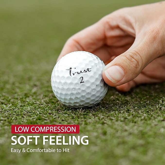 Trust Golf Ball I K8 Bison I Urethane Cover with Reactive Core I 3-Pcs I for Different Swing Speed I 12, 48, or 100 Balls I