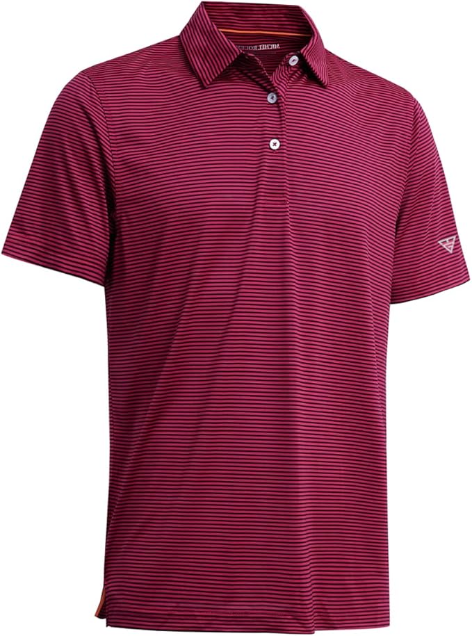 Golf Shirts for Men Dry Fit Short Sleeve Print Performance Moisture Wicking Polo Shirt