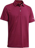 Golf Shirts for Men Dry Fit Short Sleeve Print Performance Moisture Wicking Polo Shirt