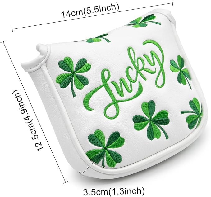 Golf Headcovers Live Lucky Golf Driver Covers Advanced Embroidery Fairway Wood Covers Hybrid Covers Mallet Blade Putter Head Covers Premium Leather Shamrock Golf Club Covers