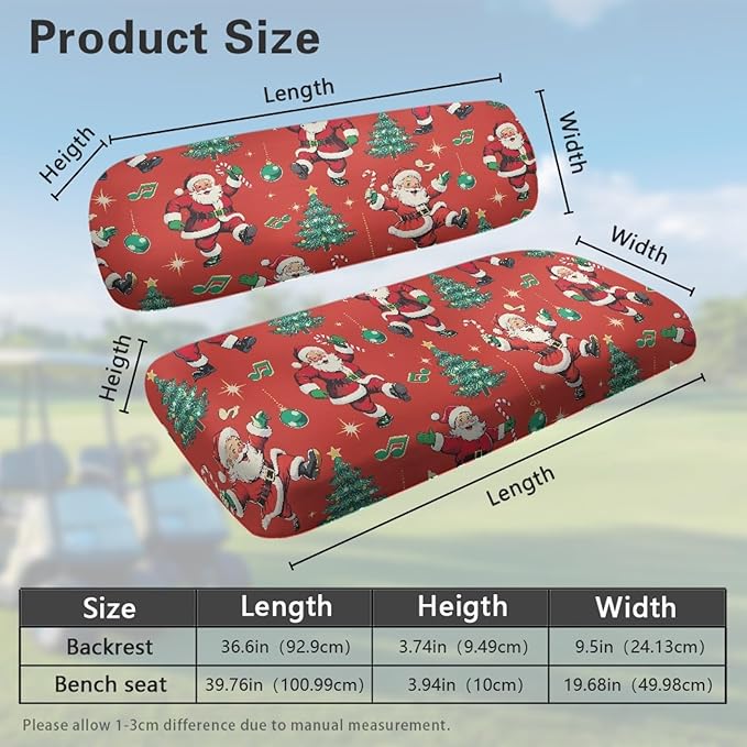 Fashion Print Golf Cart Seat Covers 2 Passenger Golf Cart Backrest Cover Golf Cart Seat Towel Gift for Friends