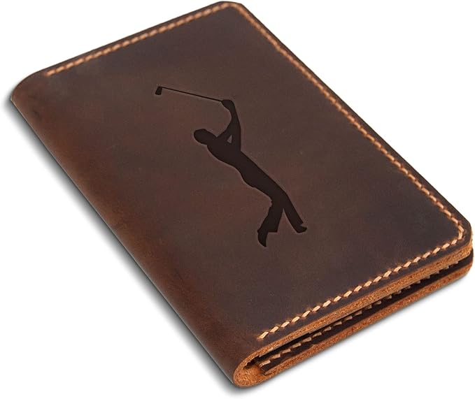 Leather Golf Scorecard Holder, Handstitched, Golf Gifts, Yardage Book Holder, Leather Gifts, Gifts For Dad, Gifts For Golfers, Personalized Customized Gifts