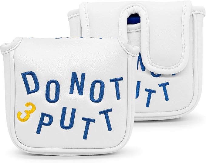 Golf Mallet Putter Cover, Golf Club Cover with Strong Magnetic Closure, PU Leather Waterproof Golf Putter Cover Golf Accessories