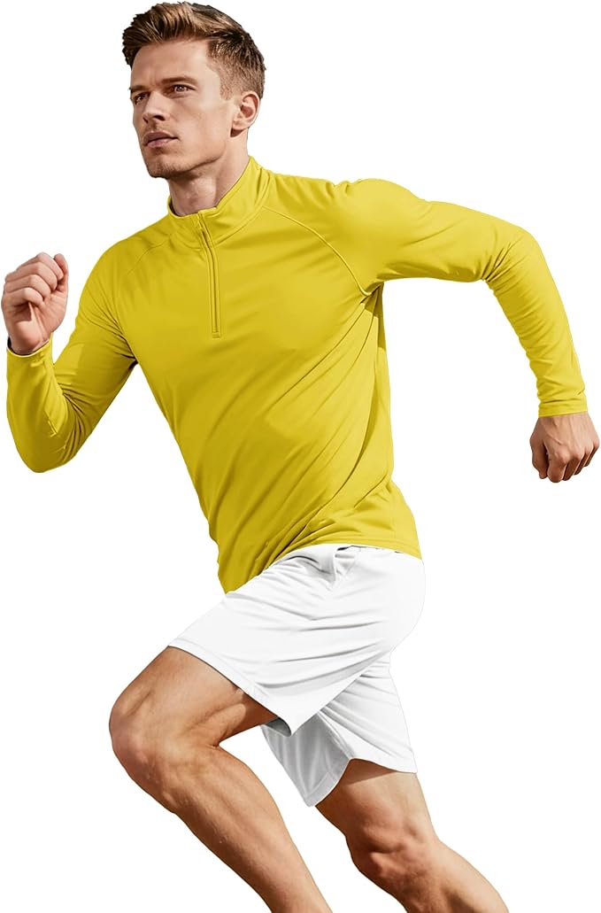 Boladeci Men's UPF 50+ Sun Shirts 1/4 Zip Long Sleeve SPF UV Protection Lightweight Quick Dry Quarter Zip Golf Shirts