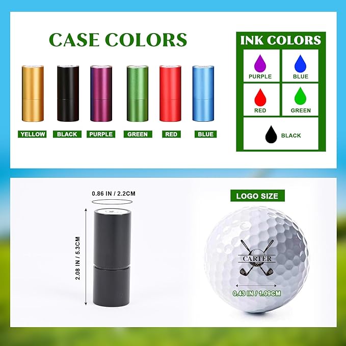 Custom Golf Ball Stamp - Personalized Golf Balls Marker Stamp with Monogram Design - Waterproof Logo Golf Ball Stamper Golf Accessories - Customized Father's Christmas Birthday Gift for Dad Son