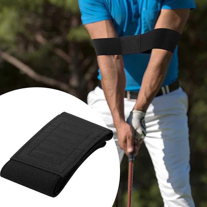 Golf Training Aid Band, Elastic Swing Golf Trainers Band for Arm Waist, Sports Practicing Equipment Tool for Men and Women- Black