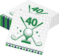 Golf 40th Birthday Party Napkins Decorations, Disposable Paper Golf Napkins Supplies Pack of 50, Sports Birthday Party Decor Size 6.5 Inch
