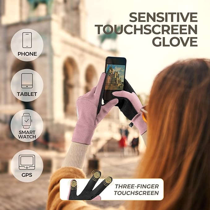 SIMARI Winter Gloves for Women, TouchScreen Water-Resistant Warm Thermal Gloves for Cold Weather, Running Hiking Driving