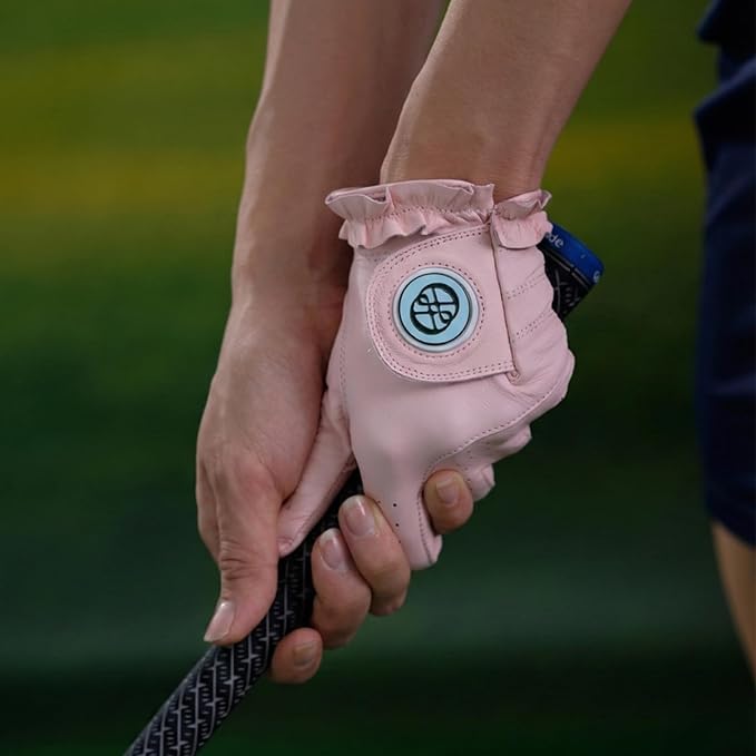 CLAPLEY Women’s Golf Glove – Premium Cabretta Leather with Magnetic Ball Marker, Breathable Design, Good Elasticity, Precious Gift for Golfers, Super Soft Feel, Left and Right Hand, Secure Fit