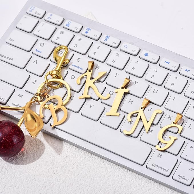 SYNLIN Cherry Keychain with Initial Charm,Personalized Cherry Bag Charm for Women,Alphabet Letter for Luxury Purse Backpack