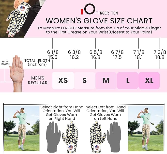Ladies Golf Gloves Women Right Handed Golfer Left Hand Value 2 Pack with Ball Marker Leather All Weather Grip Breathable Soft Gift Set