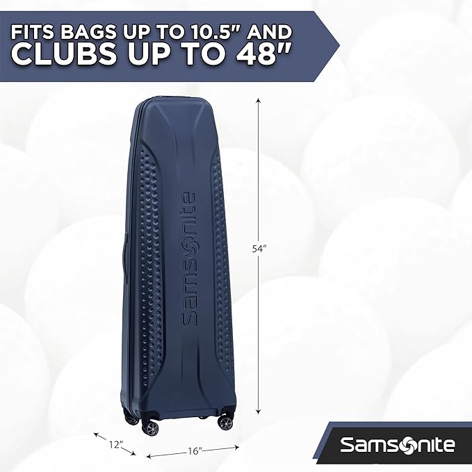 Samsonite Tour Pro Golf Hard Case Golf Travel Bag, Lightweight & Durable ABS Shell, 360 Degree Multi-Directional “Shark Wheels”